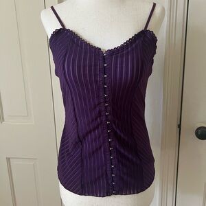 Y2K 2000s Striped Hook & Eye Tank Top